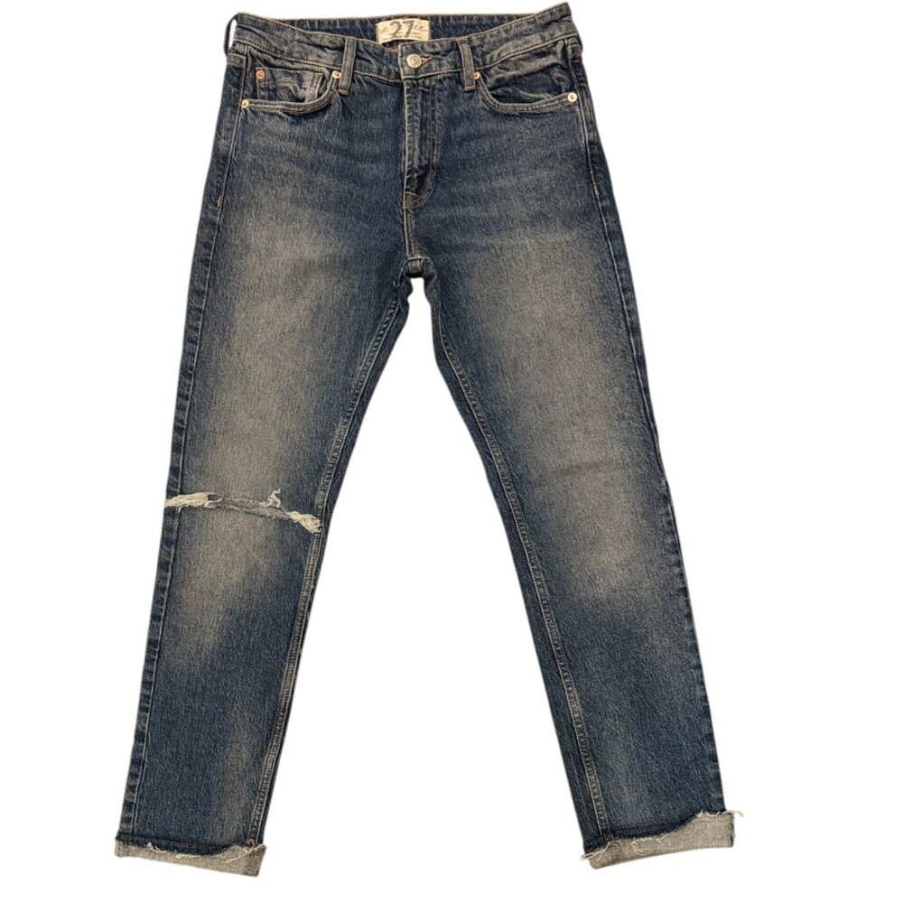 We The Free Jeans Women’s 27 Distressed Straight Leg Grunge Revival Denim